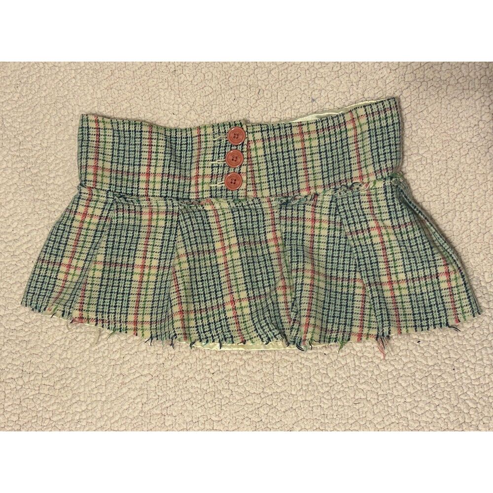 Y2K Hollister Plaid Wool Micro Mini Skirt Size 5 Preppy Coquette